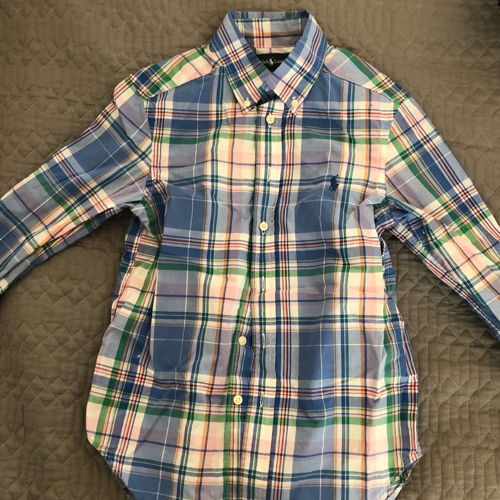 Boys Polo plaid button down